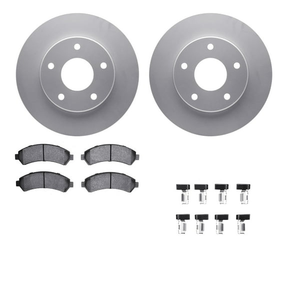 Dynamic Friction Company Front Geospec Brake Rotors with 5000 Advanced Brake Pads includes Hardware 4512-48106