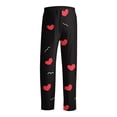 thumbnail image 5 of Fgvctg Valentine's Day Pajama Pants for Men Lover Sleepwear Wide Leg Pajamas Heart Graphic High Waisted Pjs Pants Stretch Fall Spring Drawstring Lounge Pants with Pockets Watermelon Red 3XL, 5 of 6