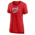 thumbnail image 2 of Women's Red Washington Nationals Weathered Official Logo Tri-Blend T-Shirt, 2 of 3