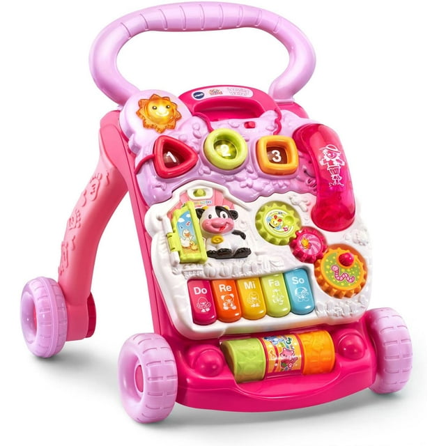 VTech Marcheur d'Apprentissage Assis-Debout (Emballage Sans Frustration), Rose