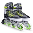 thumbnail image 1 of Viva Adjustable Inline Skates With Different Wheel Size Roller Inline Skates For All Boys And Girls (Large (7-10 Uk), 100mm - Wheel Size) Comfortable Fit And Breathable Shell Design, 1 of 5