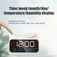 thumbnail image 3 of 24hr FM Radio LED Alarm Clock Bedside Wake Up Digital Table Clock Calendar Temperature Humidity Display Screen USB Charging, 3 of 7