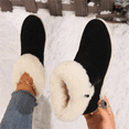 thumbnail image 5 of BERANMEY Cozy Solid Color Suede Casual Warm Snow Boots Low-Top Women's Cotton Short Boots Short Ankle Boots with Anti-Slip Sole Lined with Warm Furry Genuine Suede Perfect for Indoor & Outdoor Use, 5 of 6