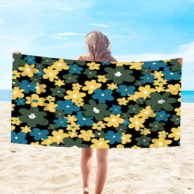 Xihbxyly Toalla de Playa de Microfibra, Ligera, Resistente a La Arena, Suave y de Secado Rápido, Ideal para Viajes, Piscina, Yoga, Camping y Actividades Al Aire Libre. Tamaño: 76 X 152 Cm.