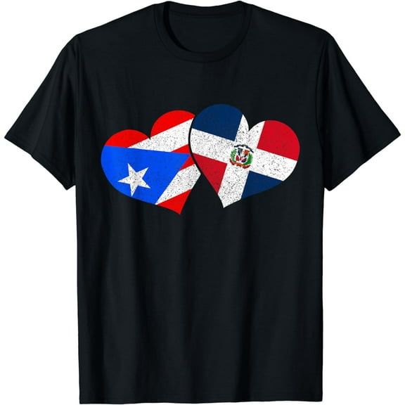 Puerto Rico & Dominican Republic Pride Puerto Rican Flag Funny Creative Graphic T-Shirt