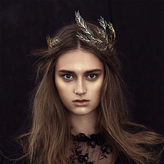 Bridal Leaf Tiara Crown Branches Headband Vintage Queen Goddess Leaf Hair Vine Wedding Prom Pageant Festival Hair Jewelry for Women and Girls