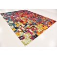 thumbnail image 1 of Unique Loom Lyon Collection Tapis Moderne Abstrait, 9 x 12 Pieds, Multi/bleu, 1 of 5