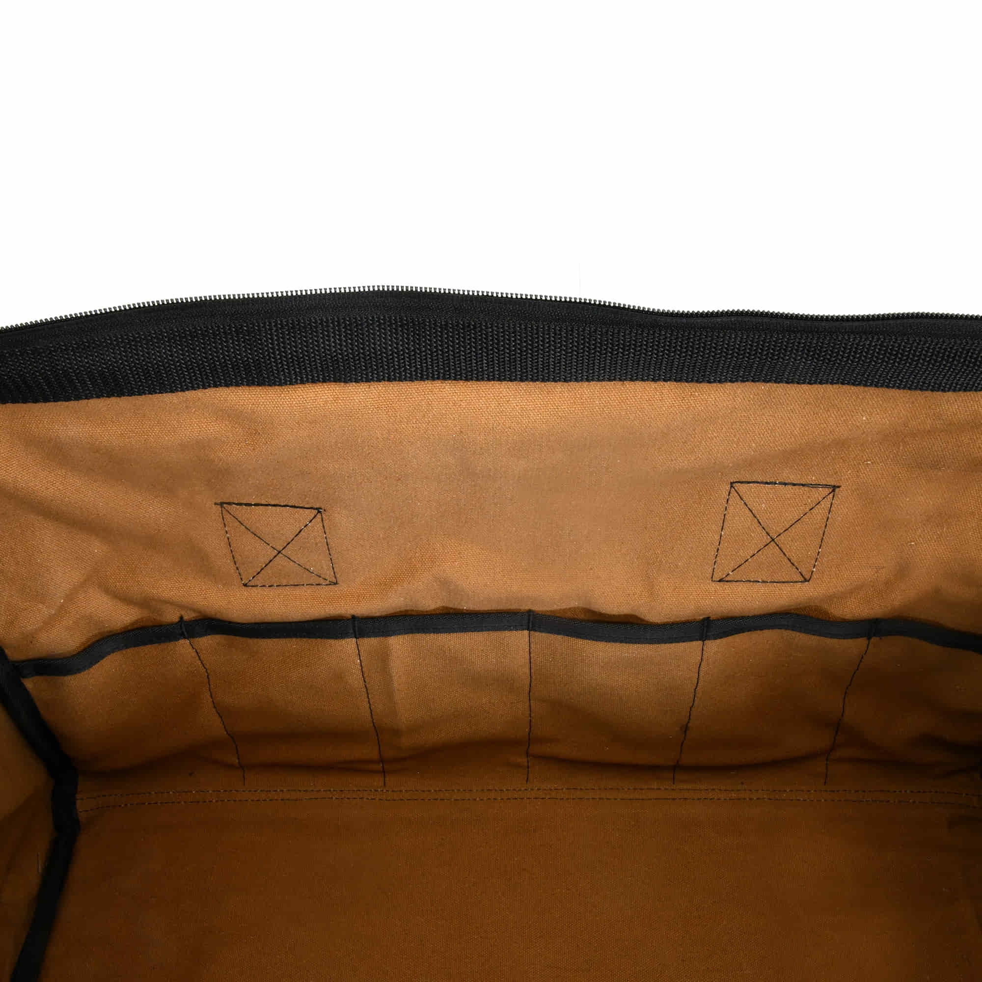 97012 - 25 Pocket 20 Inch Wide Mouth Tool Bag in Brown Waterproof Canvas | Style n Craft