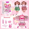 thumbnail image 5 of Chuvikid Twin Baby Doll Toy Set,2 Dolls & Doll Accessories,Double Seat Highchair,Kids Girls Party Gift Aged 3-12, 5 of 9