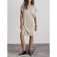 thumbnail image 6 of Women’s Summer Short Sleeve T-Shirt Dress Casual Loose Slit Beach Mini Dress Tunic Top, 6 of 6