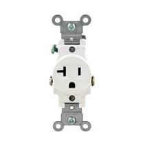 Leviton S01-5801-KWS White Commercial Grade Straight Blade Single Receptacle
