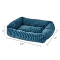 thumbnail image 3 of Vibrant Life Small Flannel Waffle Texture Bolster Cat or Dog Bed, Blue, 17" x 21", 3 of 7