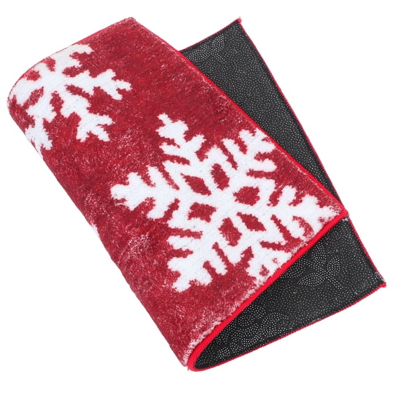 MLINS 2pcs Christmas Bathroom Rug Set Shower Mat Door Mat Indoor Entryway Rug Festive Holiday Home Decor For Bathroom Kitchen And Entryway