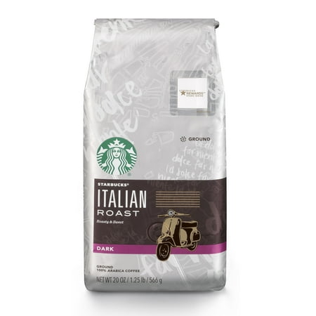 Starbucks Italian Roast Dark Roast Ground Coffee, 20-Ounce