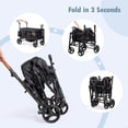 thumbnail image 7 of UBesGoo Wagon Stroller for 2 Kids, Low Seat & Deep Footwell, Foldable All-Terrain Wagon with Canopy, Adjustable Handlebar, Cup and Phone Holder, Black, 7 of 7