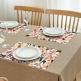 thumbnail image 3 of Dogs with Pioneer Flower Summer Placemats Table Placemats Set Of 4-Linen Kitchen Washable Placemats Table Mats 12x18 Inch Non-Slip Heat Resistant, 3 of 5