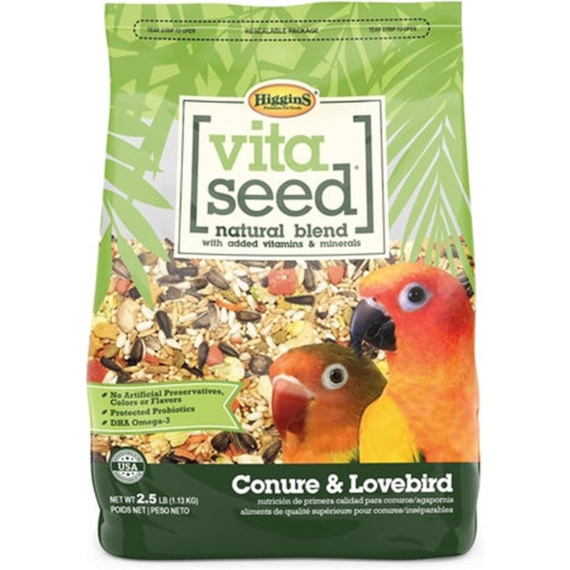 Higgins Vita Seed Conure & Lovebird Bird Food, 2.5 Lb