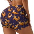 thumbnail image 2 of Kdxio Stars and Fox Cute Print Workout Shorts for Women Seamless Soft Smooth Gym Yoga Scrunch Active Shorts, 2 of 5