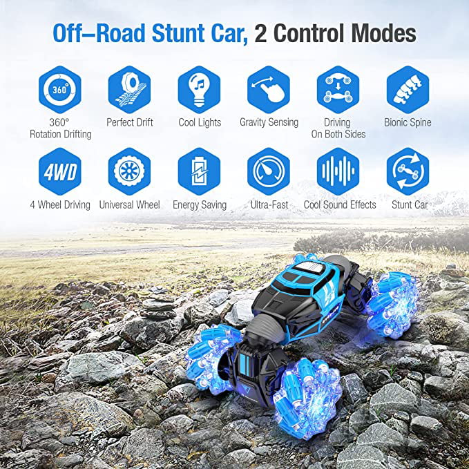 4WD Gesture Sensing LED RC Stunt Car Remote Control Off-Road Toy Cars Xmas  Gift