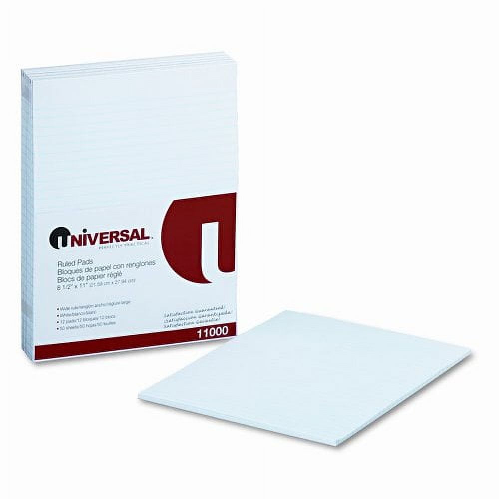 8.5 in. x 11 in. glu Top Legal Rule Pads - White (1 Dozen)