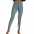 thumbnail image 7 of Guluxicc Women Leggings Stretch Tummy Control High Rise Yoga Pants Halloween Striped Leggings, 7 of 7