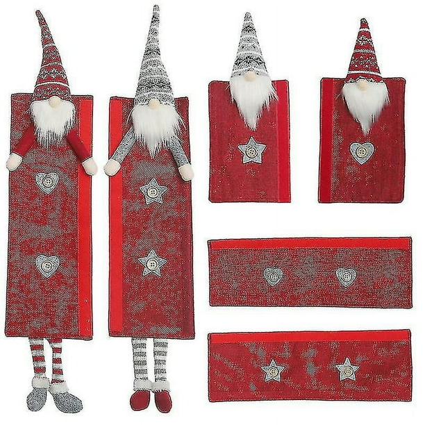 Cubierta navideña YONGSHENG para manija de refrigerador tela de Papá Noel multicolor 6 piezas