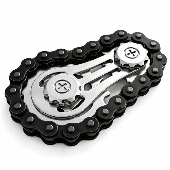 Gadgetime USA Metal Fidget Spinner Bike Chain Style – Premium All-Metal Stress Relief EDC Gadget for Teens & Adults, ADHD Anxiety Focus Aid, Silent Desk Fidget for Office