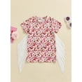 thumbnail image 5 of Aojekbee Toddler Girls Dress Horse/Boots Print Tassel Round Neck Short Sleeve Casual Dress Summer Fashion Princess Dress, 5 of 10
