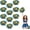 Blue+Gold, variant on 12 Pack pom poms Cheer,Handheld Cheer pom poms, Sports Cheer Plastic Pom Poms Cheerleading for Sports Team Spirit Cheering (Blue+Gold)