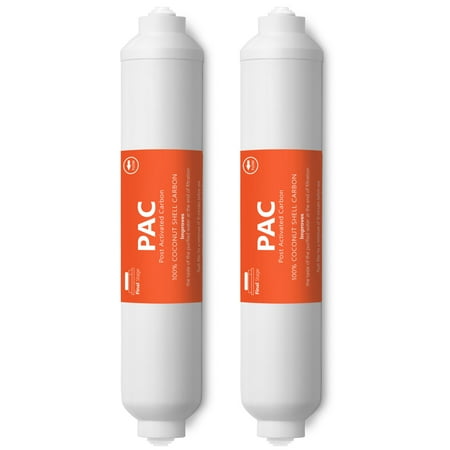 

Express Water – 2 Pack Post Activated Carbon PAC Water Filter Replacement – 5 Micron Inline Filter – 10 inch Quick Connect – Under Sink and Reverse Osmosis System