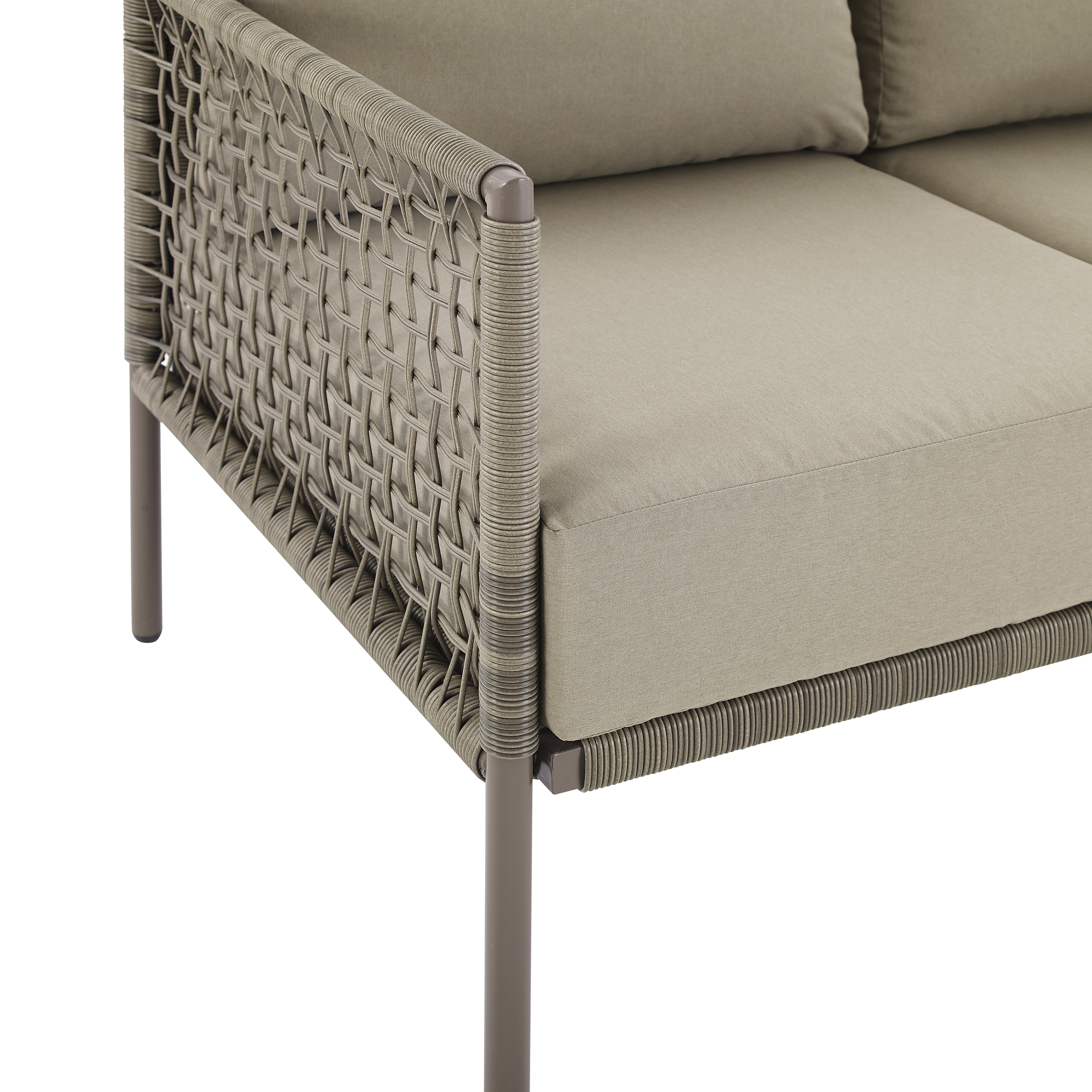 Crosley Furniture Cali Bay Modern Wicker Outdoor Sofa in Light Brown - image 4 of 11