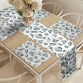 thumbnail image 2 of Ambesonne Shells Table Runner & Placemats, Florida Fighting Conch, Placemat 4 pcs + Runner 14"x72", Dark Blue and White, 2 of 2