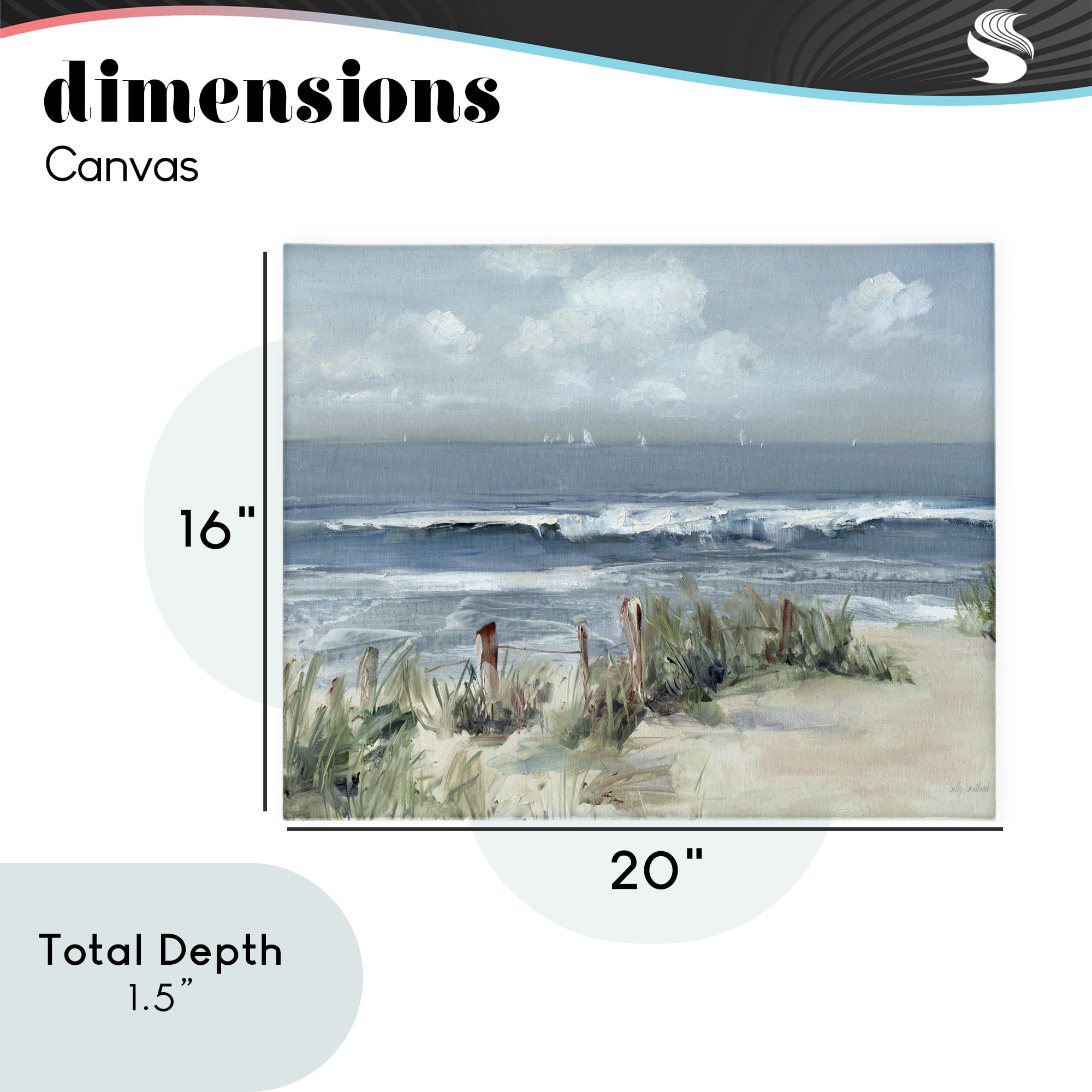 Stupell Industries Brushed Expression of Coast Canvas Wall Art, design by Sally Swatland