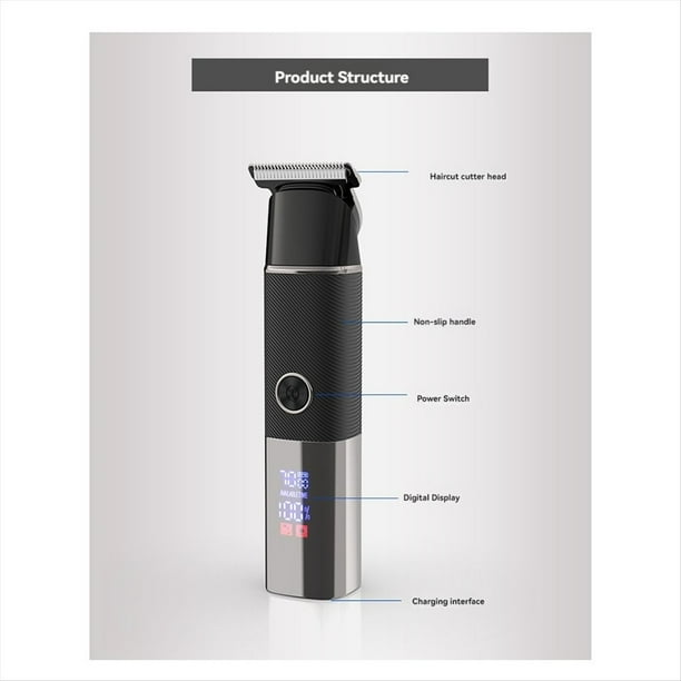 Recortadora Eléctrica para el Pelo de la Ingle de los Hombres, Afeitadora Corporal Versátil, Cortadora de Pelo Resistente Al Agua con Pantalla Digital