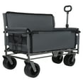 thumbnail image 2 of Olurrisa 3-in-1 Folding Wagon with Bench Seat – 500lbs Capacity,Reinforced Carbon Steel Frame, 180L Cargo Space– Perfect for Camping, Beach, Outdoor Events & Heavy-Duty Hauling (Gray), 2 of 8