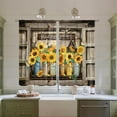 thumbnail image 5 of Farmhouse Sunflower Kitchen Curtains Country Yellow Floral Small Short Cafe Window Curtains Vintage Wooden Tier Curtains Rustic Plant Spring Bathroom Window Drapes Treatment Curtains (26x36 Inch), 5 of 6