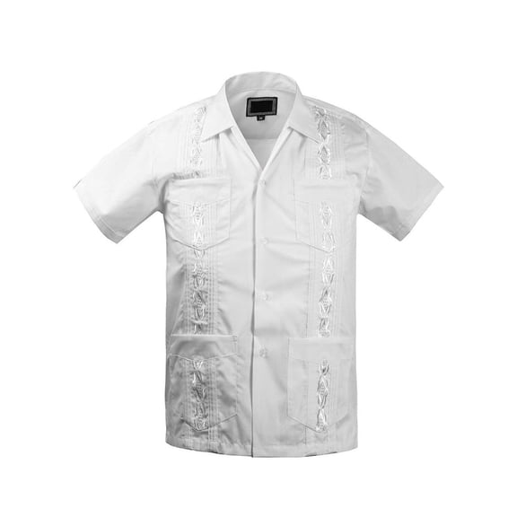Guayabera Boys & Kids Cuban Beach Wedding Casual Short Sleeve Button Up Shirt, White, 2
