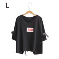 thumbnail image 1 of Camiseta casual de mujer con cuello redondo, media manga, blusa de algodón suelta para chica Jumpingount AP001743-15, 1 of 7