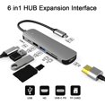 thumbnail image 2 of Tipo C Hub 4K Usb 3.0 Hub De Aluminio Dongle Con Salida Compatible Con Hdmi Soporte Pd / Tf / Sd Para Teléfono Portátil 6 En 1 Minnieouse EL012705-00, 2 of 6