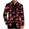 thumbnail image 4 of Gamivast Mens Christmas Blazer Jackets Plus Size Corduroy Graphic Lapel Collar Party Suit Jacket Funny Loose Fitted Lightweight One Button Sport Coat with Pockets, 4 of 6