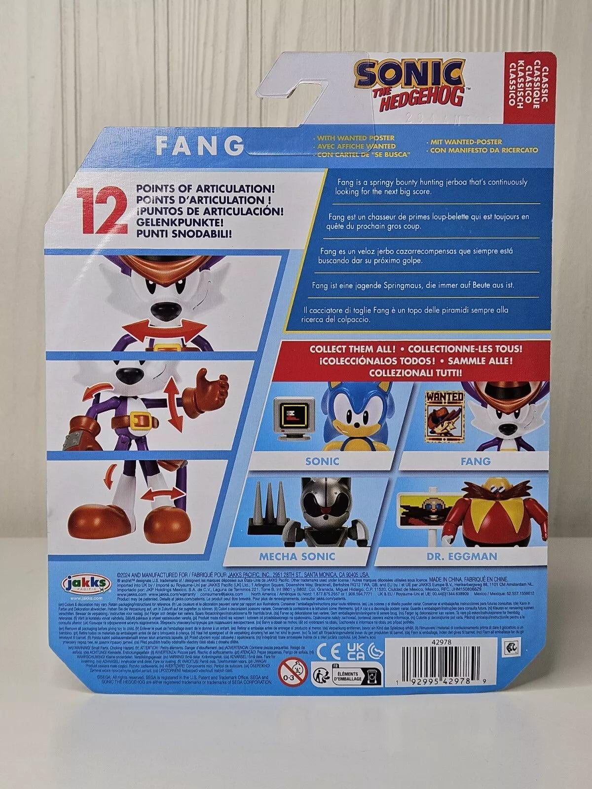 Sonic The Hedgehog 4 " Articulated Fang Action Figure with Wanted Poster Accessory Toy Child Ages 3+