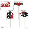 thumbnail image 4 of Sentmoon Graduation Cap Decorations Glitter Paper Flag Set Graduation Season Party Cake Topper Decoration 24 Pack Sparkly Picks for Dessert Table Celebration Use, 4 of 7