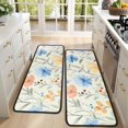 thumbnail image 4 of Kitchen Rugs Sets Of 2,Pioneer Flower Floral Print Pattern Anti Fatigue Kitchen Mat Rugs Non Slip Washable,Decorative Kitchen Floor Mats for Kitchen,Sink,Laundry,17"x47"+17"x47", 4 of 5
