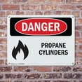 thumbnail image 4 of (2 Pack) Propane Cylinders OSHA Danger Sign 18 Inch X 12 Inch Indoor / Outdoor Rust-Free Aluminum Metal Signs for Workplace, Workshop, and Construction Site, Made in the USA, 4 of 8