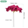 thumbnail image 3 of Uxcell 40 Paquete de Flores de Hortensia de Seda para Decoración del Hogar Rojo Rosa, 3 of 7