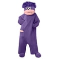 thumbnail image 4 of Funny Cartoon Monster Plush One-Piece Pajamas, Cozy Couple Matching Loungewear for Adults, Comfy Game Night Sleepwear with Hood and Comb, Halloween Oversized Fleece Onesie(Dark Purple,XL), 4 of 8