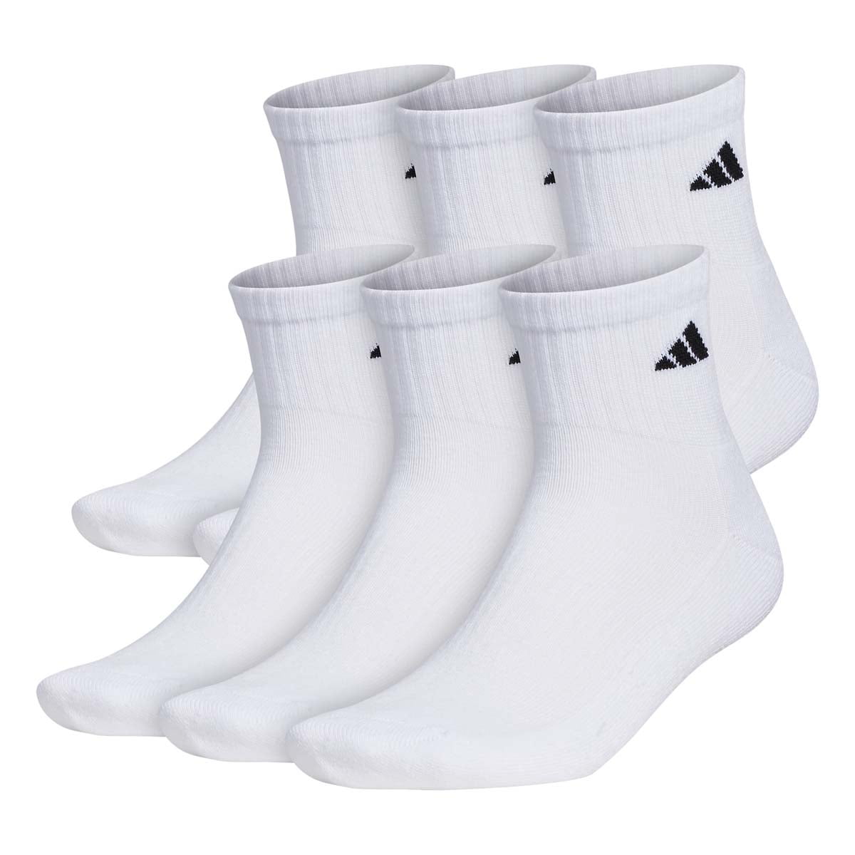Adidas Mens Athletic Compression Extended Size Cushioned Quarter Socks Big Tall 6 Pack Walmart