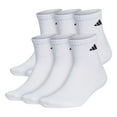 thumbnail image 2 of adidas Men's Athletic Cushioned Quarter Sock (6-Pair), White/Black, Large, (Shoe Size 6-12), 2 of 6