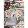 thumbnail image 5 of Outdoor Tablecloths with Umbrella Hole & Zipper, Independence Day Round Tablecloths 60 Inch, 4th of July Red Blue Strip Love Burlap Waterproof Table Cloth, Patio/Pool/Picnic Table Covers, 5 of 8