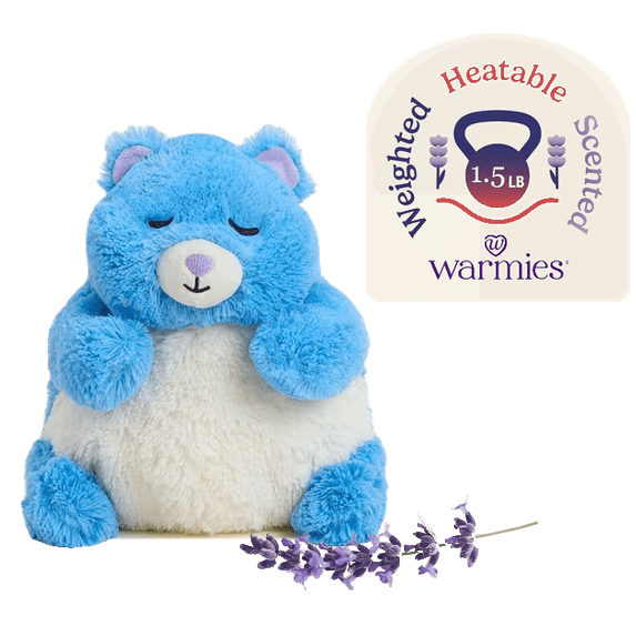 Warmies Bearly Awake Stuffed Animal, Microwavable Heated Plushie and Weighted Soft Plush Toy